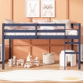 thumbnail image 2 of UHOMEPRO Twin Size Loft Bed, Solid Wood Loft Bed Frame with Wooden Slats, Modern Low Loft Bed for Boys Girls, No Box Spring Needed, Blue, 2 of 9