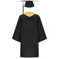 thumbnail image 2 of TSSOE Unisex Matte Kindergarten Graduation Gown and Cap Tassel Set with Gold Plain Stole Black 12-13, 2 of 3