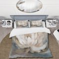 thumbnail image 2 of Designart "Lotus Floral Melodies in White" Floral Lotus Bedding Covert Set - Lotus White Floral Bed Set With 1 Sham, 2 of 6