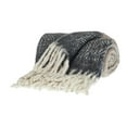 thumbnail image 2 of Boho Chic Blue and Brown Chevron Handloomed Throw Blanket, 2 of 3