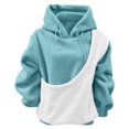 thumbnail image 4 of vigerkar Womens Kangaroo Pouch Color-block Hoodie for Dogs Cats Pet Carrier Hoodie Long Sleeve Hooded Pullover Animal Holder Sweatshirt (Sky Blue, M), 4 of 7