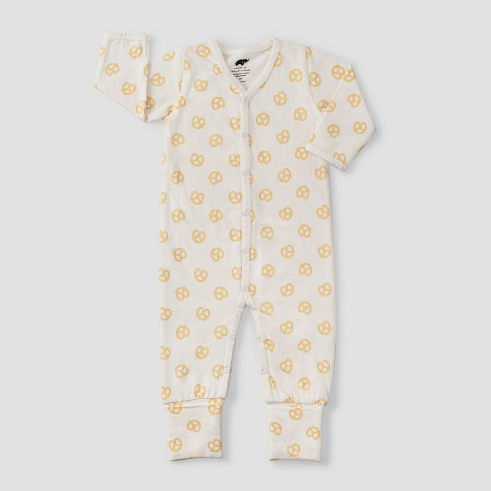Layette by Monica + Andy Baby Pretzel Pajama Romper Yellow 69M