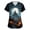 Blue #015, variant on Halloween Scrub Tops for Women Plus Size Funny Short Sleeve Spooky Spider Cobweb Printed Scrubs Horror V Neck Scrub Shirts Nursing Uniform Medical Nurse Workwear with Pockets, L