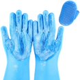 thumbnail image 1 of Juego de cepillos de ducha para mascotas IDQQUQQ, 2 piezas, guantes y cepillo de baño, 1 of 8
