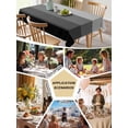 thumbnail image 5 of Black Grey Ombre Table Cloth, Modern Abstract Art Farmhouse Striped Waterproof Tablecloth for Square Tables, Reusable Washable Fabric Table Cover for Restaurant Kitchen Dining Tables 54"x54", 5 of 6