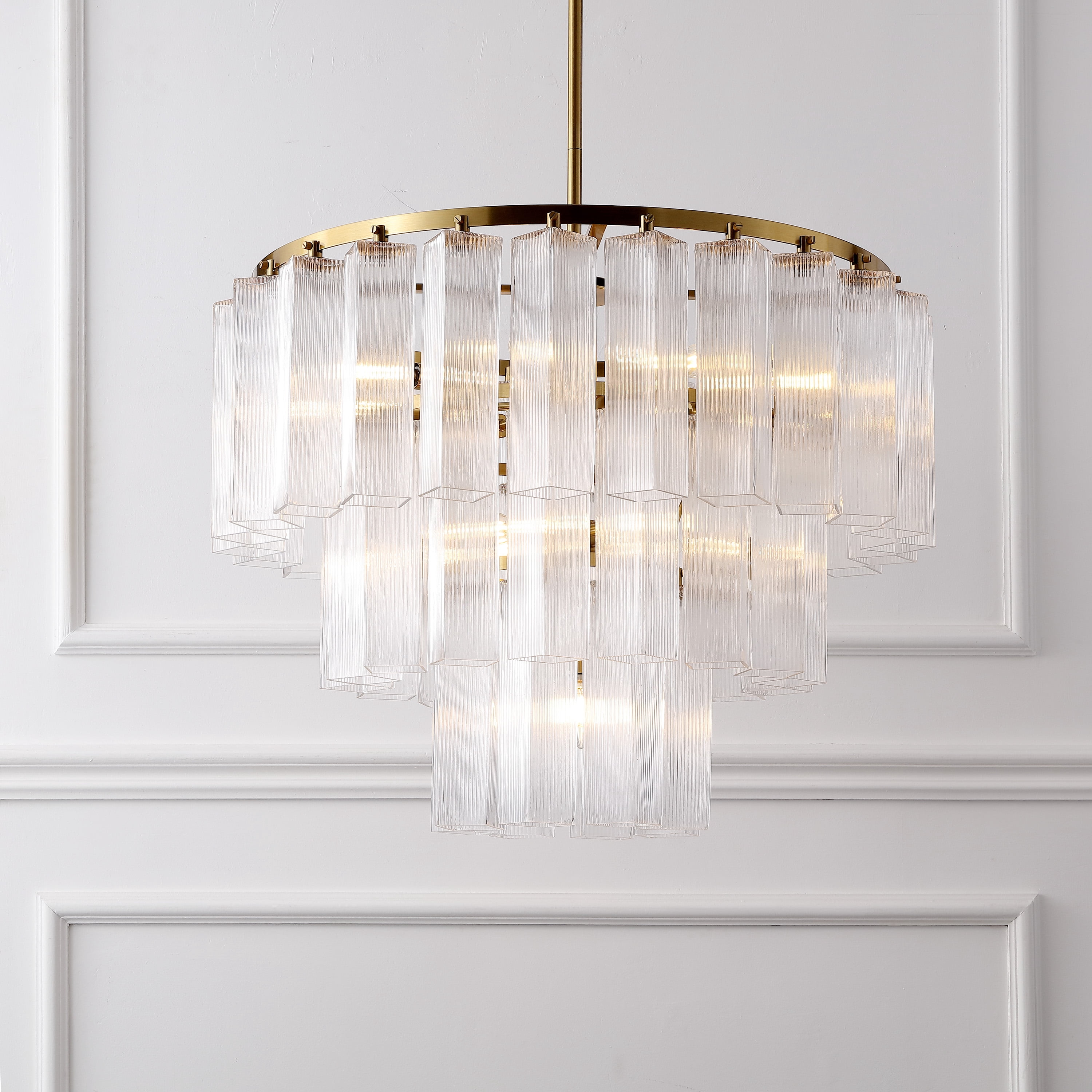 Safavieh Counture Kelcie Glass Chandelier, Clear/Gold