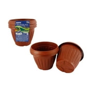 FamilyMaid 27684 4 in. Dia. x 4 in. Flower Pot Planter, 4 Color - 3 Piece