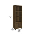 thumbnail image 5 of Sac 71 Inch Media Pier Tower with 3 Shelves and Cabinet- Dark Pine Wood, 5 of 5