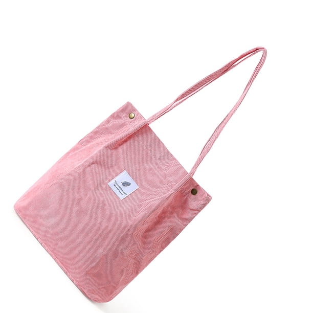 Minnieouse Bolso de pana para mujer y niña, bandolera de gran capacidad a la moda con correa para el hombro, artículos diversos, bolsas para Bolsas de mensajero y de hombro Rosa