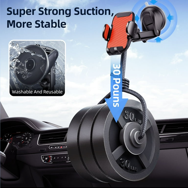 YOOVEE 360° Car Phone Mount, Dashboard & Vent, Orange photo 7