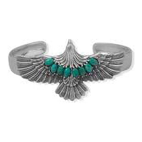 Oxidized Turquoise Eagle Cuff Bracelet