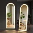 thumbnail image 1 of EDX Arched 63"x 20" LED Full Body Mirror, 3 Color Lighting, Free Standing Wall-Mounted for Home, 1 of 6