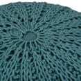 thumbnail image 4 of WyndenHall  Grandville Boho Round Hand Knit Pouf Teal, 4 of 5
