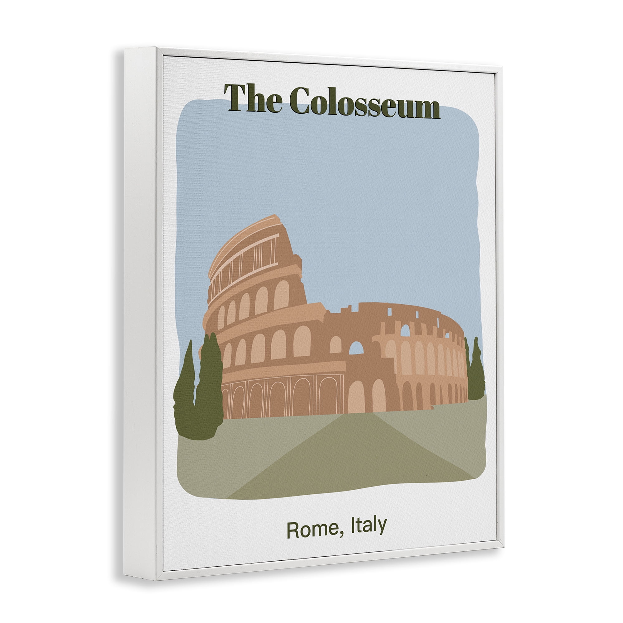 Stupell Industries The Colosseum Architecture Town & City Painting White Framed Art Print Wall Art, 11 x 14