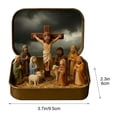 thumbnail image 4 of Mini Christmas Nativity Set in a Tin Box, Handcrafted Pocket Bethlehem Scene, Portable Holy Family Display, Small Religious Ornament, for Desk, Shelf, Office, or Travel Decor(3PCS), 4 of 10