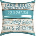 thumbnail image 4 of Lake Throw Pillow Covers for Couch Sofa Bed, Set of 4 Wood Grain Lake Theme Decorative Pillows Cushion Covers,Farmhouse Blue Red Pillow Inserts Not Included, 18x18 inch, 4 of 6