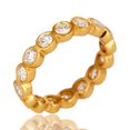 thumbnail image 2 of Bluebell Jewels 14k Yellow Gold Plated 925 Silver Zircon Gemstone Eternity Engagement Band Ring for Women, 2 of 3