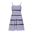 thumbnail image 6 of Nmnitkp Girls Dress Boho Kids Summer Sleeveless Sundress Patchwork Spaghetti Strap Dresses Purple,13 Years, 6 of 7