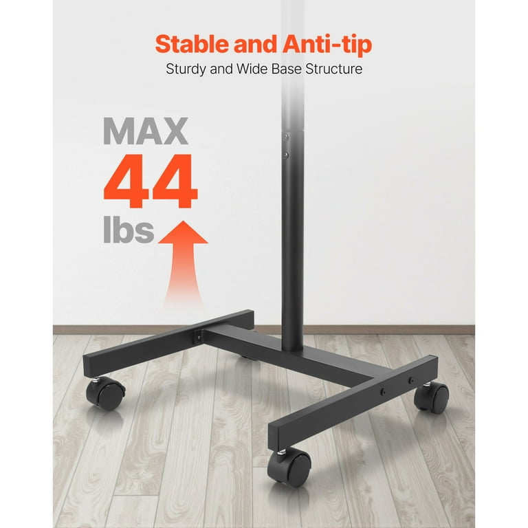KFFKFF Rolling TV Stand, 17-55 Inch, Adjustable Tilt photo 4