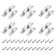 thumbnail image 1 of Loquet à Bille 6 Pcs Porte d'Armoire Argent 70 Laiton Double Loquet à Bille avec 24 Vis, 1 of 6
