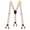 Tan, variant on Buyless Fashion Satin Twill Formal Mens Suspenders - 48" Adjustable 6 Clip Y Back - 1 1/4" Leather End