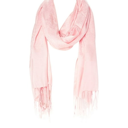 - Amtal Women Solid Color Floral Paisley Jacquard Large Cashmere Feel Shawl Scarf