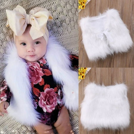 Fashion Baby Girls Kids Winter Warm, Toddler Girl Faux Fur Vest Coat