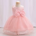 thumbnail image 2 of USNSM (0-3 Years) Toddler Baby Girls Sleeveless Bow Lace Mesh Dress Casual Fashion Soft Comfy Princess Dress Pink 2-3 Years, 2 of 9