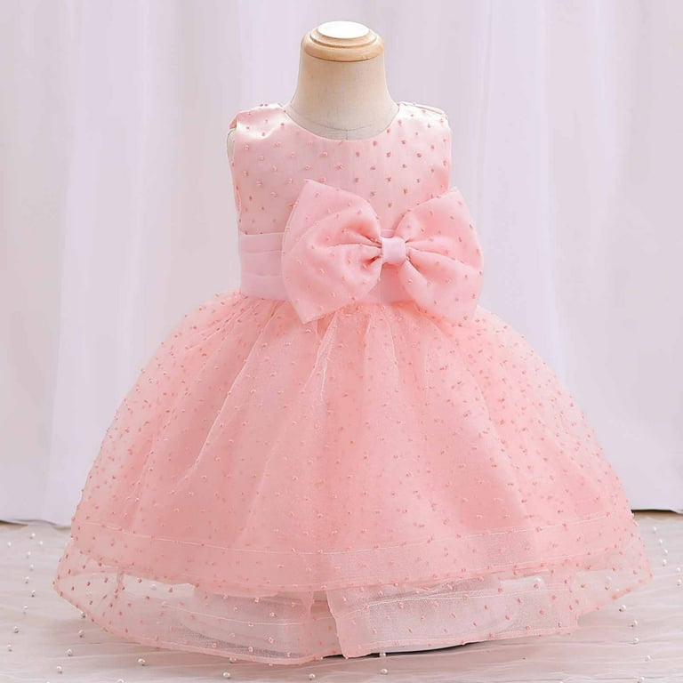 Jalioing Puffy Dress for 0-3 Years Infant Baby Girl Lace Bow Mesh Dresses  Summer Cute Layered Skirt (2-3 Years, Pink) - Walmart.com