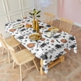thumbnail image 3 of White Halloween Witch Pumpkin Pattern Rectangle Tablecloth 60"x120",Waterproof Polyester Rectangle Table Cloth, Wipeable Spillproof Polyester Tablecloth for Dining, Camping, Indoor and Outdoor, 3 of 6