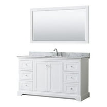 Wyndham Collection 60" Oval Sink Wood Single Bathroom Vanity in White
