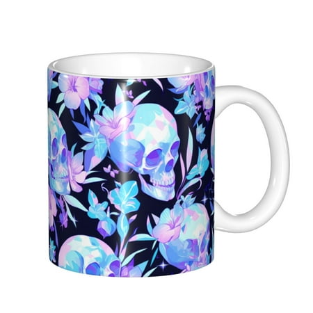 

Zeuib flower Skull star Ceramic Coffee Mug with Large Handle，Modern Reactive Glaze Dishwasher & Microwave Safe – Perfect for Home Office Café Gift-Ready