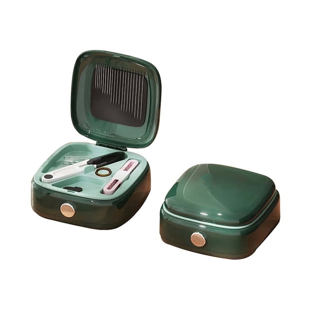 Green Portable Magnetic Sewing Kit Needle And Thread Set Box Home Travel Repair Tool 6.3X4.3X1.6 Inch
