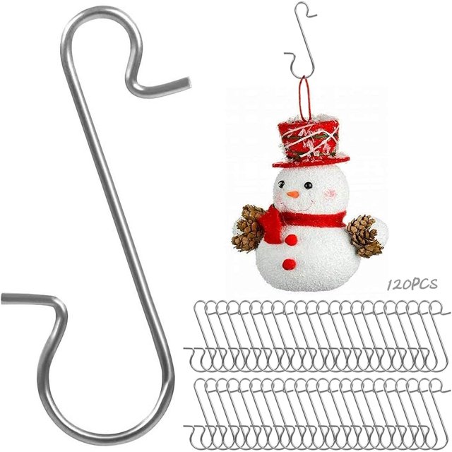 Soluciones versátiles para colgar la decoración de su hogar y sus vacaciones. Ganchos reutilizables de acero inoxidable en forma de S, diseñados para brindar durabilidad y comodidad.