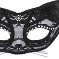 thumbnail image 2 of Elegante adorno de gato con diamantes de imitación para mujer, para disfraz de media cara en discoteca. Negro, 2 of 3