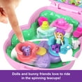 thumbnail image 6 of Polly Pocket Tea Party Bunny Compact Playset with 1 Micro Doll, Pet Bunnies & Styling Accessories, 6 of 8