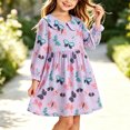 thumbnail image 5 of Wilark Girls Cotton Dress Long Sleeve Printed Casual Cute Fall A Line Dress Purple 4 T, 5 of 9
