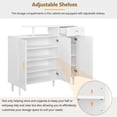 thumbnail image 4 of Historyli Go5H Shoe locker, Farmhouse Wooden Shoe Storage Organizer locker With Doors, Drawer, Top Shelf, Flood Standing Organizer With Built In Adjustable Shelves,For Bedroom Hallway, 4 of 9