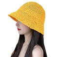 thumbnail image 1 of Sombrero de paja para mujer, sombrero de pescador tejido, sombrero de playa, gorra plegable, gorras de verano, sombrero de pescador para mujer, 1 of 5