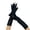 Black, variant on SRZYMJ Long Shiny Metallic Fingerless Gloves Halloween Party Gloves for Women and Girls