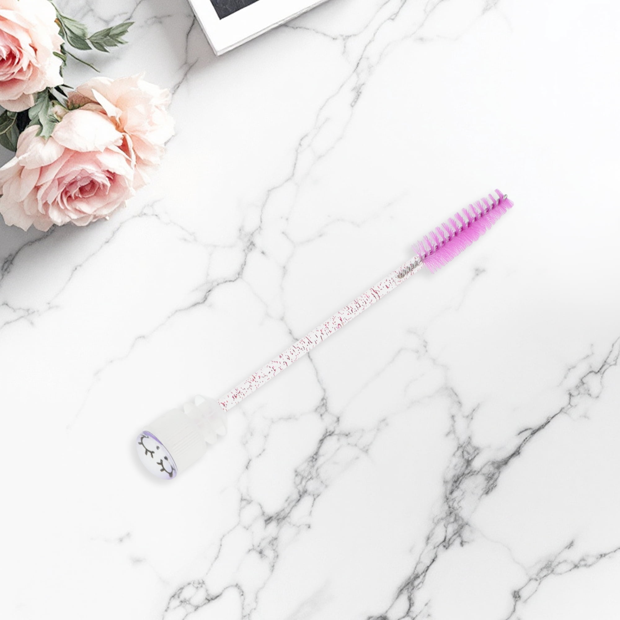 Unique Bargains 1 Pc Convenient Soft Nylon Bristles Eyelash Brush for Vacation Purple