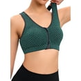 thumbnail image 5 of SHCKE Wireless Post-Surgery Bra Zip Front Sports Bra Medium Impact Workout Bras, 5 of 6