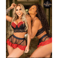 thumbnail image 1 of VISgogo Conjunto de Pijama de Estilo Sexy para Mujer, Sujetador Estampado de Corazón Ajustado + Calzoncillos de Tanga VISgogo  moda, 1 of 4