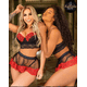 thumbnail image 1 of VISgogo Conjunto de Pijama de Estilo Sexy para Mujer, Sujetador Estampado de Corazón Ajustado + Calzoncillos de Tanga VISgogo  moda, 1 of 4