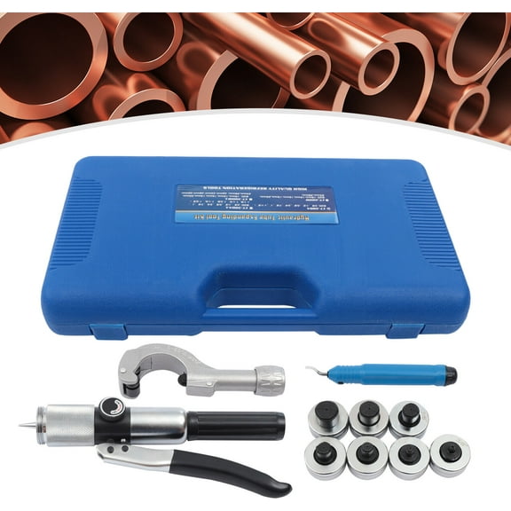 CT-300 Hydraulic Tube Expander 7 Lever Swaging Tool Kit 3/8 to 1-1/8inch Hydraulic Copper Tube Expander Tool with Tube Cutter and Deburring Tool