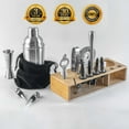 thumbnail image 3 of BlauKe® Bartender Kit Bar Set with Stand – 17-Piece Mixology Cocktail Shaker Set - 25oz Martini Shaker, Jigger, Strainer, Muddler, Drink Mixing Spoon, Tongs – Stainless Steel Bar Accessories Tools, 3 of 19