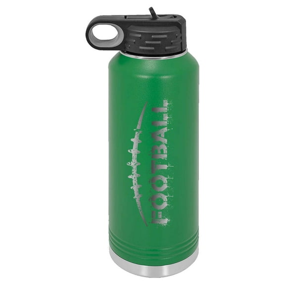 Mato & Hash 32oz Football Laser Engraved Workout Water Bottle