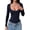 Dark Blue, variant on Women'S Long Sleeve Going Out Tops Pleated Basic T Shirts Cute Sweetheart Neck Y2K Fall Tops Dark Blue XL