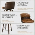 thumbnail image 5 of Dycanpo 26”Bar Stools Swivel, Wood Counter Height Bar Stools Set of 4 for Home Bar, Brown, 5 of 7