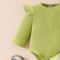 thumbnail image 6 of CAUYDY 0 3 6 9 Months 1T 2T Baby Girl Cute Clothing Set Infant Girls Long Sleeve Bodysuit Newborn Fall Winter Romper Preemie Outfit Sizes 6-9 Months,Green, 6 of 7